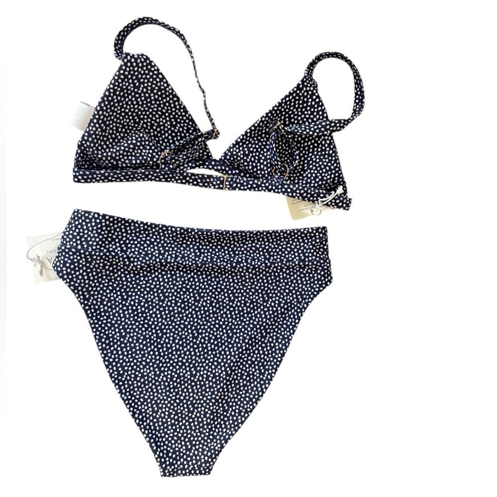 NEW CEACEA Swim Two Piece Polka Dot Bikini in Navy Blue and White - Size M - Picture 2 of 8